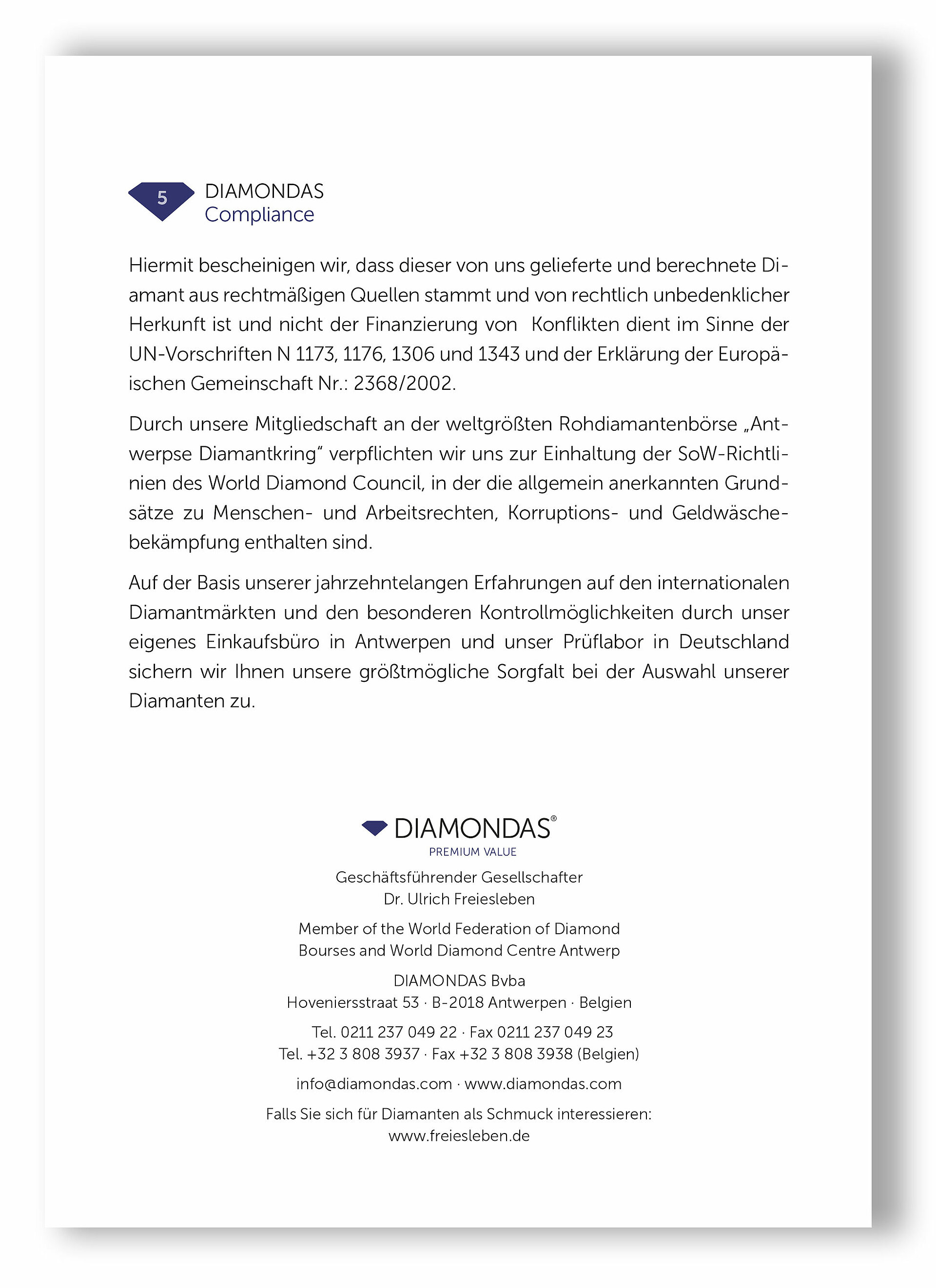 DIAMONDAS compliance expertise kimberley processs DIAMONDAS compliance expertise kimberley processs